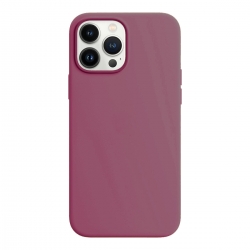 iPhone 15 Pro Max Θήκη Σιλικόνης Μπορντό Soft Touch Silicone Rubber Soft Bordeaux