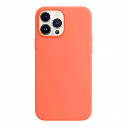 iPhone 15 Pro Max Θήκη Σιλικόνης Πορτοκαλί Soft Touch Silicone Rubber Soft Orange