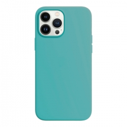 iPhone 15 Pro Max Θήκη Σιλικόνης Τιρκουάζ Soft Touch Silicone Rubber Soft Turquoise