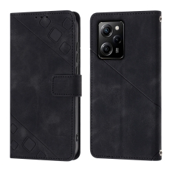 Xiaomi Poco X5 Pro 5G / Redmi Note 12 Pro 5G Θήκη Βιβλίο Μαύρο Skin-feel Embossed Phone Case Black