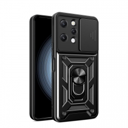 Xiaomi Redmi 12 Θήκη Μαύρη Με Σταντ Sliding Camera Cover Design Phone Case Black