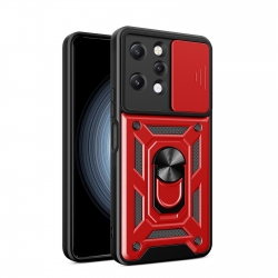 Xiaomi Redmi 12 Θήκη Κόκκινη Με Σταντ Sliding Camera Cover Design Phone Case Red