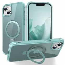 iPhone 15 Θήκη Σιλικόνης Μπλε MagSafe Magnetic Holder Phone Case Lake Blue