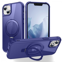 iPhone 15 Θήκη Σιλικόνης Μπλε Σκούρο MagSafe Magnetic Holder Phone Case Klein Blue