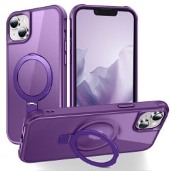 iPhone 15 Θήκη Σιλικόνης Μωβ MagSafe Magnetic Holder Phone Case Purple