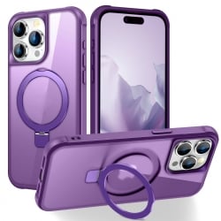 iPhone 15 Pro Max Θήκη Σιλικόνης Μωβ MagSafe Magnetic Holder Phone Case Purple