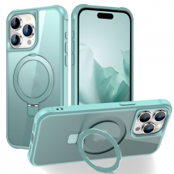 iPhone 15 Pro Max Θήκη Σιλικόνης Μπλε MagSafe Magnetic Holder Phone Case Lake Blue