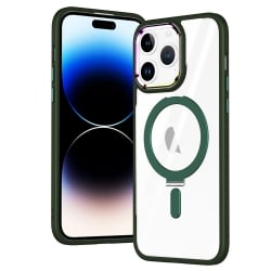 iPhone 15 Pro Max Θήκη Σιλικόνης Πράσινη MagSafe Magnetic Invisible Holder Phone Case Army Green