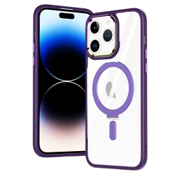 iPhone 15 Pro Max Θήκη Σιλικόνης Σκούρο Μωβ MagSafe Magnetic Invisible Holder Phone Case Dark Purple