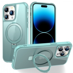 iPhone 14 Pro Max Θήκη Σιλικόνης Μπλε MagSafe Magnetic Holder Phone Case Lake Blue