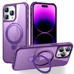 iPhone 14 Pro Max Θήκη Σιλικόνης Μωβ MagSafe Magnetic Holder Phone Case Purple