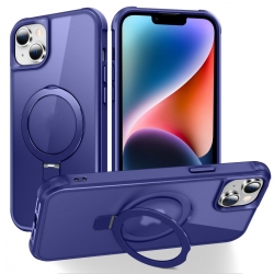 iPhone 14 / 13 Θήκη Σιλικόνης Σκούρο Μπλε MagSafe Magnetic Holder Phone Case Klein Blue
