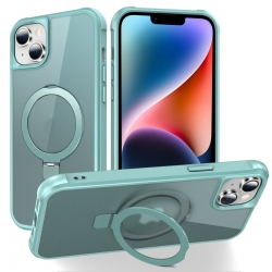 iPhone 14 / 13 Θήκη Σιλικόνης Μπλε MagSafe Magnetic Holder Phone Case Lake Blue