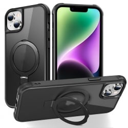 iPhone 14 / 13 Θήκη Σιλικόνης Μαύρο MagSafe Magnetic Holder Phone Case Black