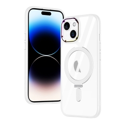 iPhone 15 Plus Θήκη Σιλικόνης Διάφανη MagSafe Magnetic Invisible Holder Phone Case Transparent