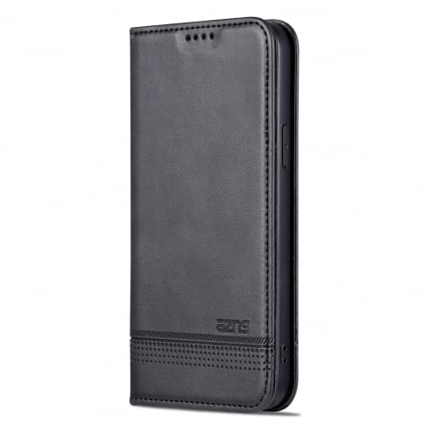 iPhone 15 Θήκη Βιβλίο Μαύρο AZNS Magnetic Calf Texture Flip Phone Case Black