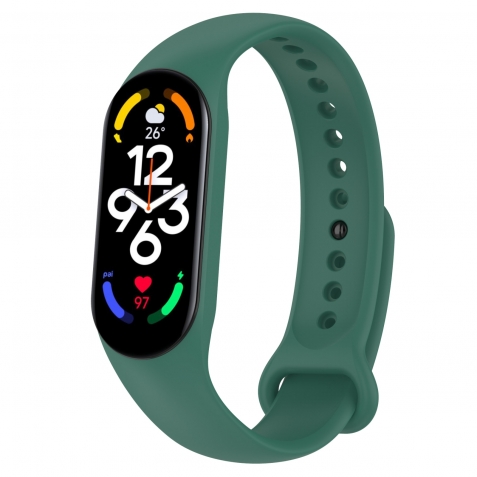 Λουράκι Xiaomi Mi Band 5 / 6 / 7 Πράσινο Solid Color Silicone Replacement Strap Watchband Official Green