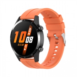 Λουράκι Huawei Watch GT2 46mm Πορτοκαλί Silicone Watch Band with Silver Buckle Vibrant Orange
