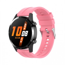 Λουράκι Huawei Watch GT2 46mm Ροζ Silicone Watch Band with Silver Buckle Vibrant Pink