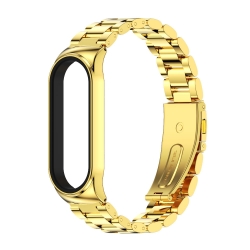 Λουράκι Xiaomi Mi Band 3/4/5/6 Χρυσό Mijobs CS Metal Three Bead Stainless Steel Watch Band Gold