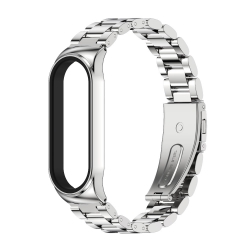 Λουράκι Xiaomi Mi Band 3/4/5/6 Ασημί Mijobs CS Metal Three Bead Stainless Steel Watch Band Silver