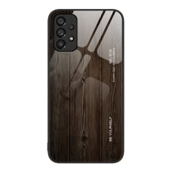 Samsung Galaxy A53 5G Θήκη Μαύρη Με Πλαίσιο Σιλικόνης Και Όψη Γυαλιού Wood Grain Glass Phone Case Black