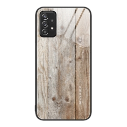 Samsung Galaxy A52 4G / A52 5G / A52s Θήκη Γκρι Σιλικόνη Και Όψη Γυαλιού Wood Grain Glass Phone Case Grey