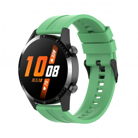 Λουράκι Huawei Watch 3 46mm/GT Runner 22mm Πράσινο Silicone Replacement Wrist Strap Watchband with Black Buckle Mint Green