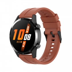 Λουράκι Huawei Watch GT 3 46mm/GT Runner 22mm Καφέ Silicone Replacement Wrist Strap Watchband with Black Buckle Brown