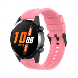 Λουράκι Huawei Watch GT 3 46mm/GT Runner 22mm Ροζ Silicone Replacement Wrist Strap Watchband with Black Buckle Pink