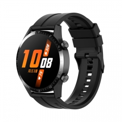 Λουράκι Huawei Watch GT 3 46mm/GT Runner 22mm Μαύρο Silicone Replacement Wrist Strap Watchband with Black Buckle Black