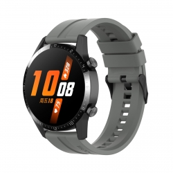 Λουράκι Huawei Watch GT 3 46mm/GT Runner 22mm Γκρι Silicone Replacement Wrist Strap Watchband with Black Buckle Grey