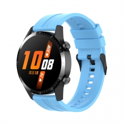 Λουράκι Huawei Watch GT 3 46mm/GT Runner 22mm Γαλάζιο Silicone Replacement Watchband with Black Buckle Sky Blue