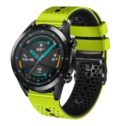 Λουράκι Huawei Watch GT2 46mm 22mm Λαχανί - Μαύρο Perforated Two-Color Silicone Watch Band Lime - Black