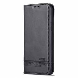 iPhone 15 Plus Θήκη Βιβλίο Μαύρο AZNS Magnetic Calf Texture Flip Phone Case Black