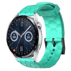Λουράκι Huawei Watch GT3 46mm Βεραμάν 22mm Football Pattern Solid Color Silicone Watch Band Teal