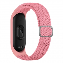 Λουράκι Xiaomi Mi Band 3/4/5/6 Ροζ Adjustable Nylon Braided Elasticity Watch Band Pink