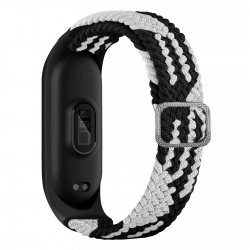 Λουράκι Xiaomi Mi Band 3/4/5/6 Λευκό Μαύρο Adjustable Nylon Braided Elasticity Watch Band Black White