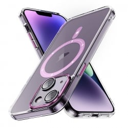 iPhone 15 Θήκη Σιλικόνης Ροζ Airbag Shockproof MagSafe Phone Case Pink
