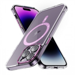 iPhone 15 Pro Θήκη Σιλικόνης Ροζ Airbag Shockproof MagSafe Phone Case Pink