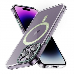 iPhone 15 Pro Θήκη Σιλικόνης Πράσινη Airbag Shockproof MagSafe Phone Case Green