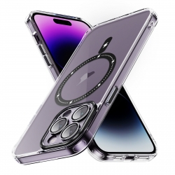 iPhone 15 Pro Max Θήκη Σιλικόνης Μαύρη Airbag Shockproof MagSafe Phone Case Black
