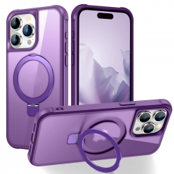 iPhone 15 Pro Θήκη Σιλικόνης Μωβ MagSafe Magnetic Holder Phone Case Purple