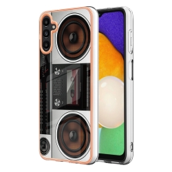 Samsung Galaxy A14 4G / A14 5G Θήκη Σιλικόνης Με Σχέδιο Electroplating Marble Dual-side IMD Phone Case Retro Radio