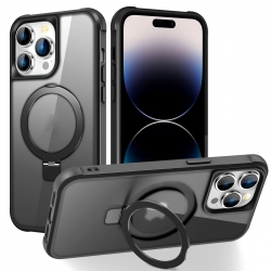 iPhone 14 Pro Θήκη Σιλικόνης Μαύρη MagSafe Magnetic Holder Phone Case Black