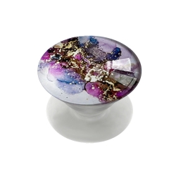 Phone Holder Με Σχέδιο Μάρμαρο Transparent Crystal Ball Marble Texture Airbag Phone Holder Lazy Ring Stand Purple Gold