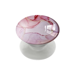 Phone Holder Με Σχέδιο Μάρμαρο Transparent Crystal Ball Marble Texture Airbag Phone Holder Lazy Ring Stand Light Pink