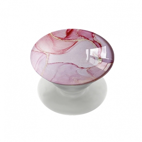 Phone Holder Με Σχέδιο Μάρμαρο Transparent Crystal Ball Marble Texture Airbag Phone Holder Lazy Ring Stand Light Pink
