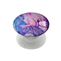 Phone Holder Με Σχέδιο Μάρμαρο Transparent Crystal Ball Marble Texture Airbag Phone Holder Lazy Ring Stand Purple Pink