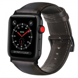 Λουράκι Apple Watch Ultra/Ultra2 - 49/ 45/ 44/ 42mm - Series 9/8/7 - SE/6/5/4/3/2/1 Oil Wax Dark Brown